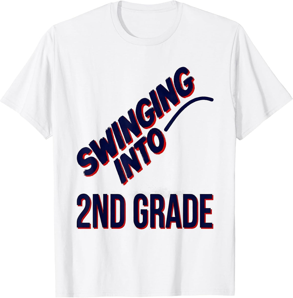 Men's Swinging Into 2nd Grade Energetic Back To School Baseball T-Shirt - White