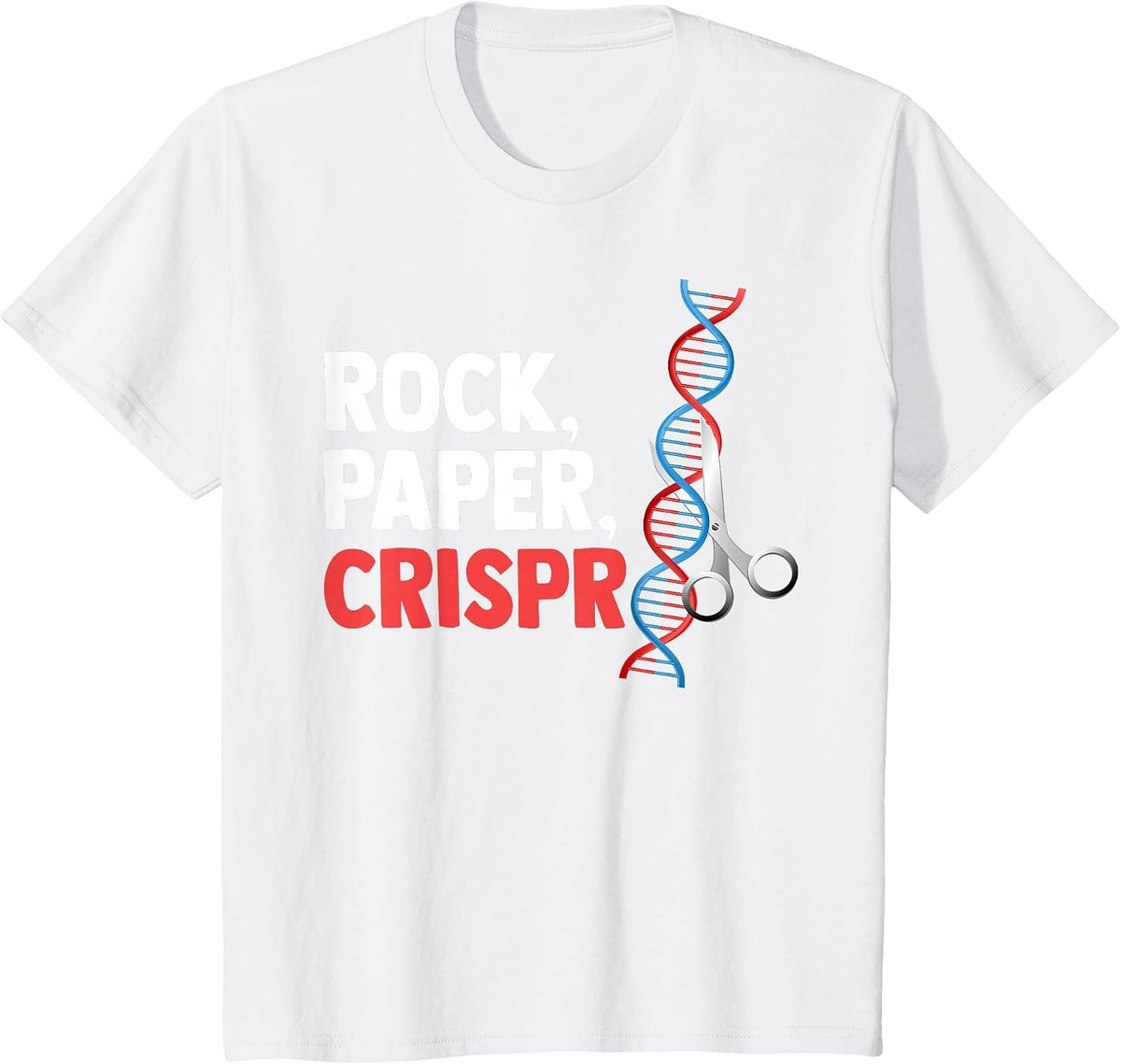 Crispr Rock Paper Scientist Biologist T-Shirt - White