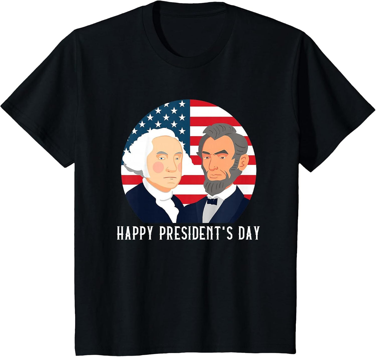 Happy President's Day Washington Lincoln Costume Outfit T-Shirt - Black