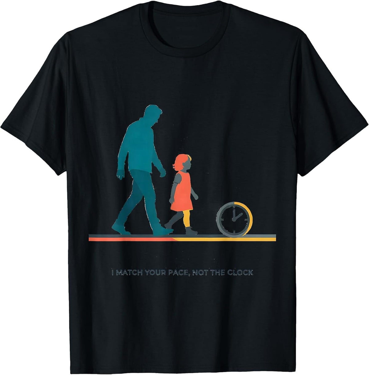Men's I Match Your Pace Not The Clock Special Education Teacher T-Shirt - Black