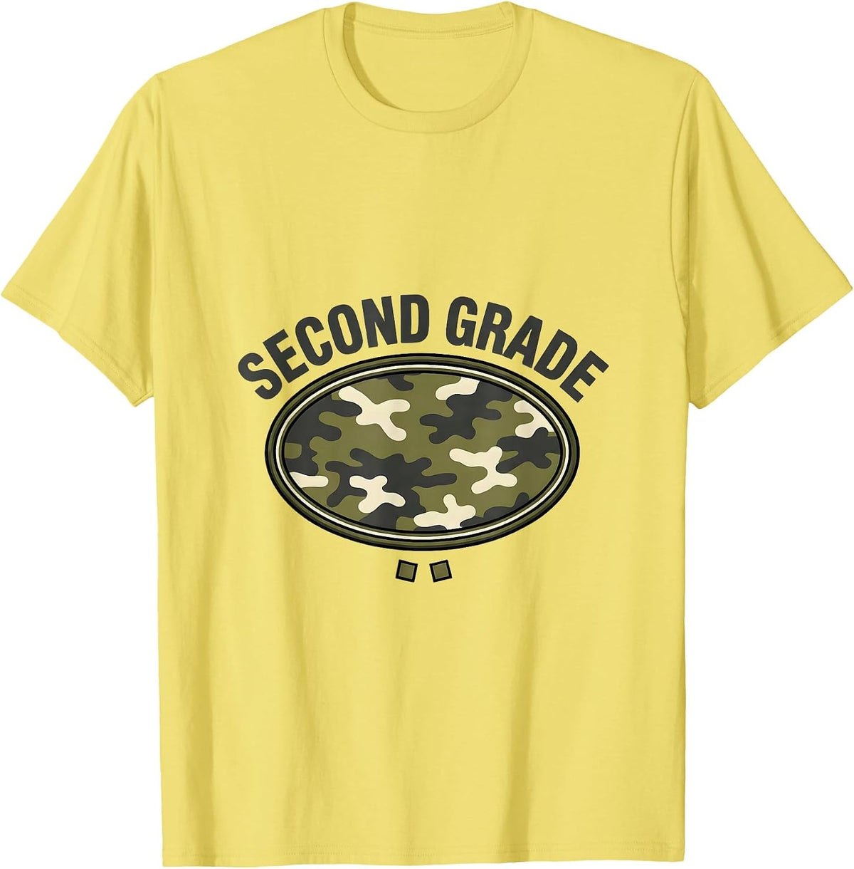 Men's Second Grade Camo Back To School Boys Teacher 2nd Grade T-Shirt - Lemon Yellow