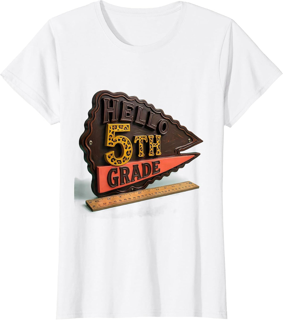 Hello 5th Grade Cheerful Back To School Girl Teacher T-Shirt - White