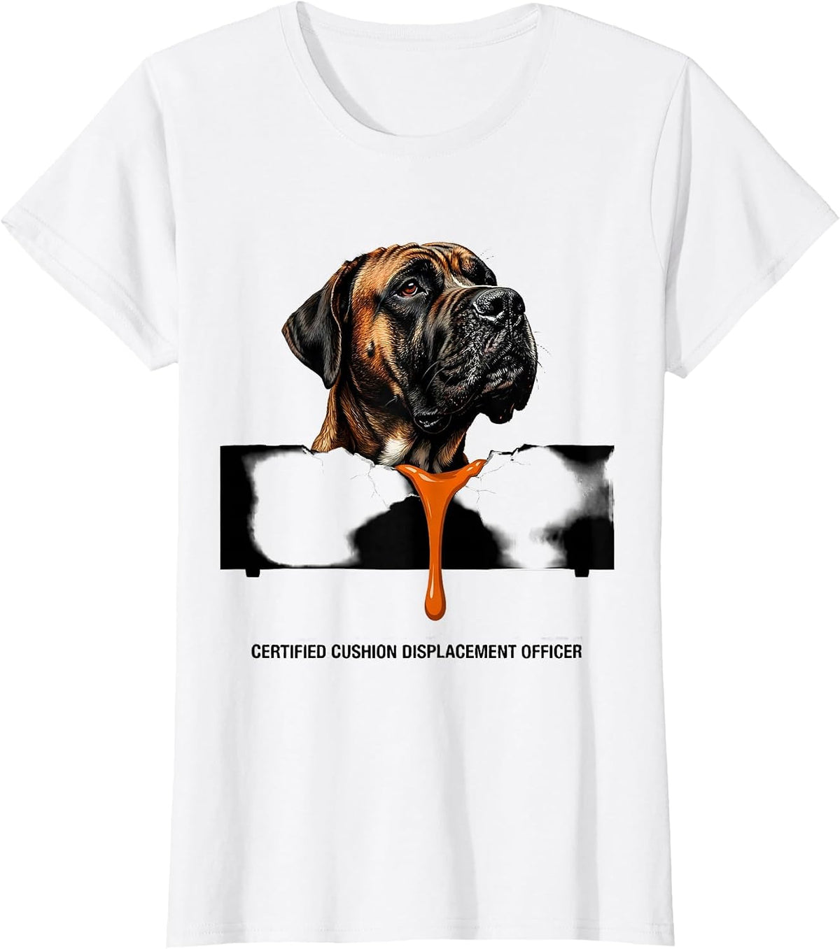 Women's Certified Cushion Displacement Officer Funny Great Dane Dog T-Shirt - White