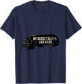 My Basset Sleeps Like A Log Funny Basset Hound Dog Owner T-Shirt - Navy Blue