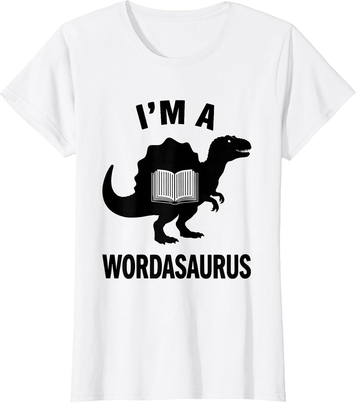 I'm a Wordasaurus Funny Dinosaur Bookworm Summer Reading T-Shirt - White