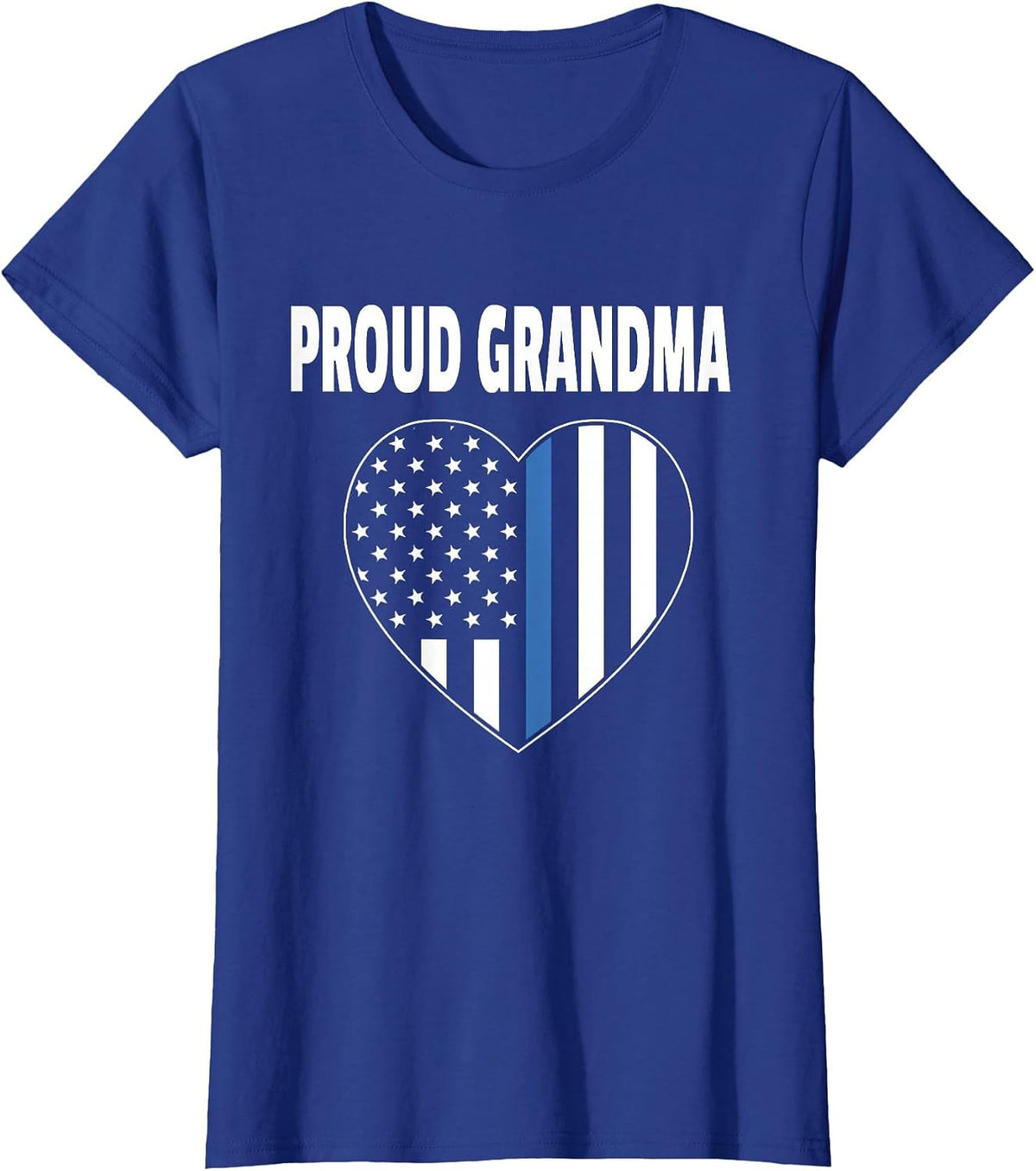 Proud Grandma of Police Officer - Law Enforcement Support T-Shirt - Royal Blue