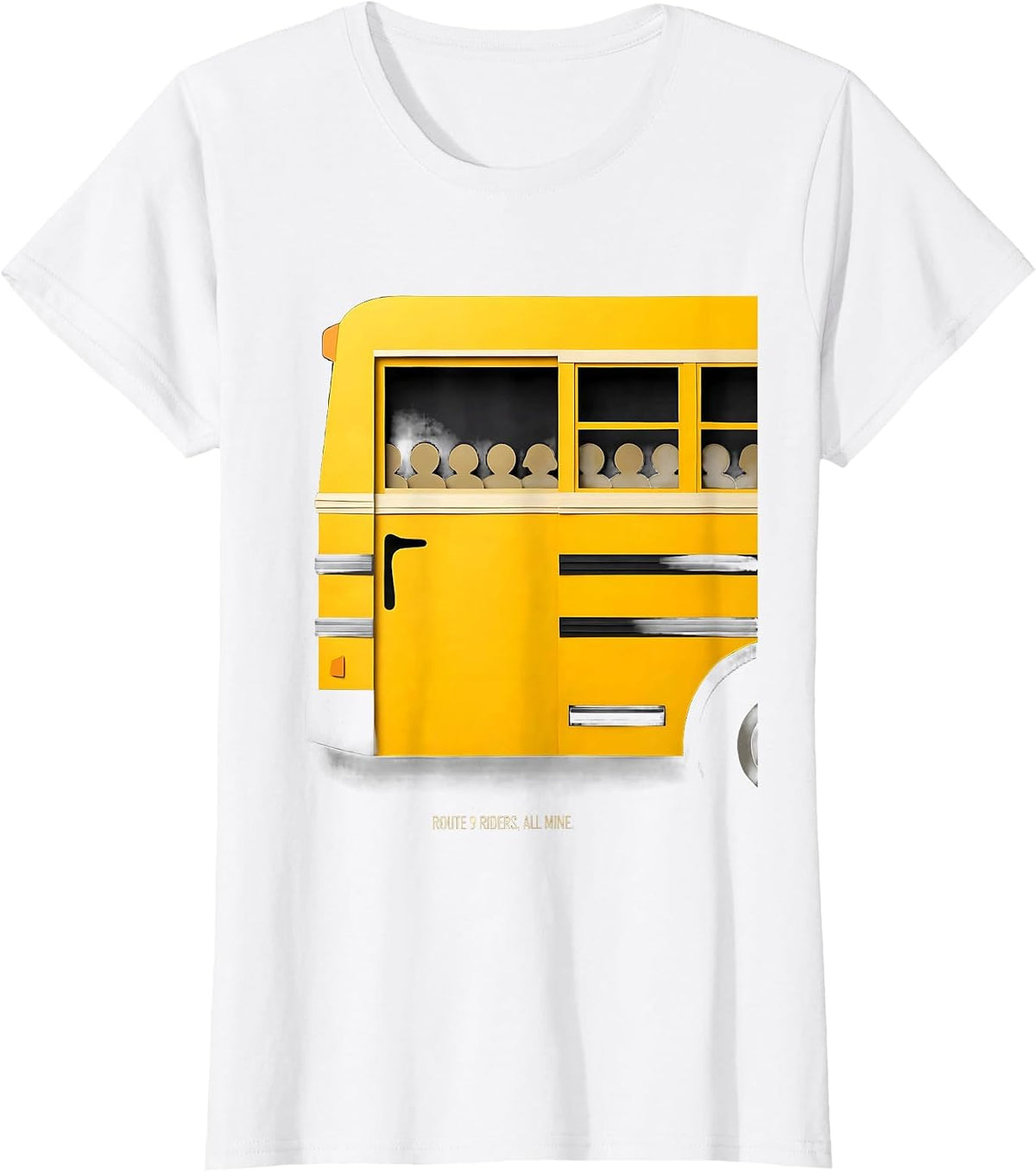 Route 9 Riders All Mine Funny School Bus Driver Appreciation T-Shirt - White