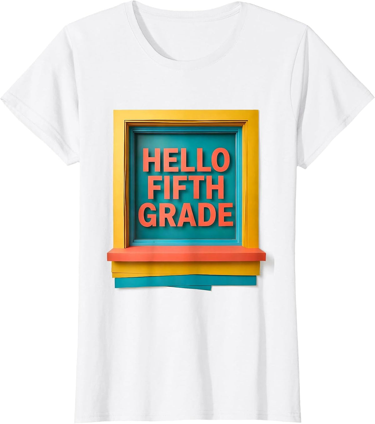 Hello Fifth Grade Back To School Classroom Kids Teacher T-Shirt - White
