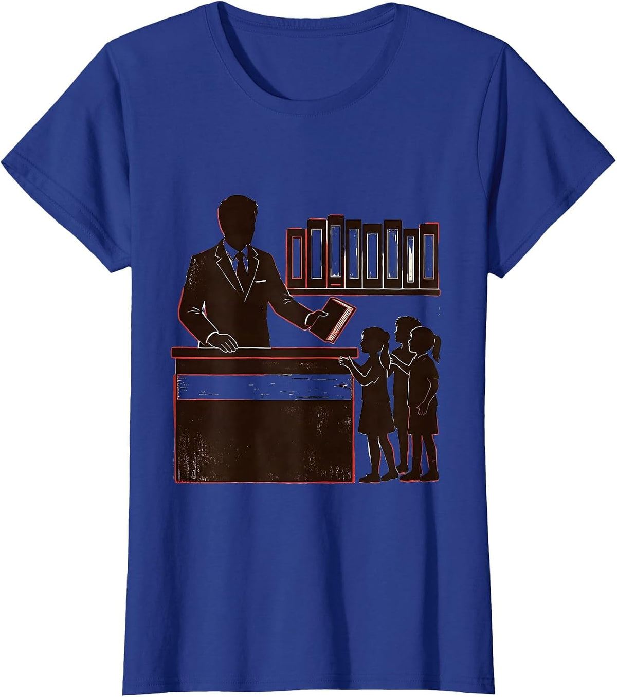 Women's Librarian Book Lover Gift School Library Appreciation T-Shirt - Royal Blue