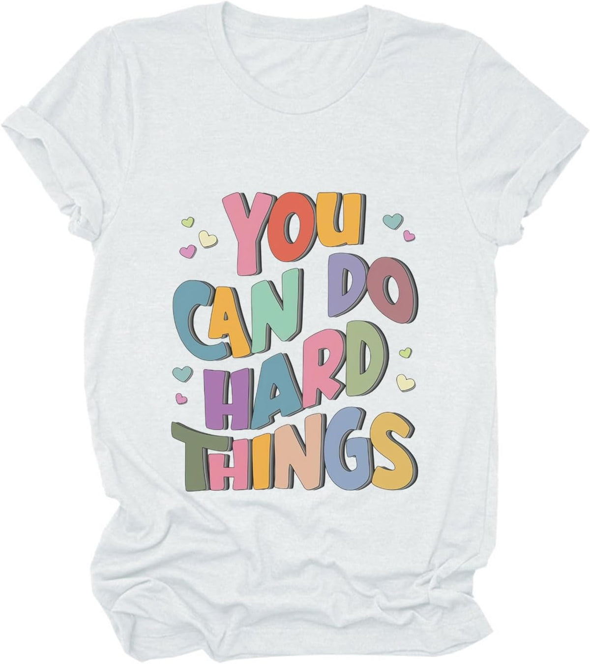 Teacher Shirts Women You Can Do Hard Things Graphic T-Shirt Special Education Tee Casual Inspirational Teacher Tshirt - White