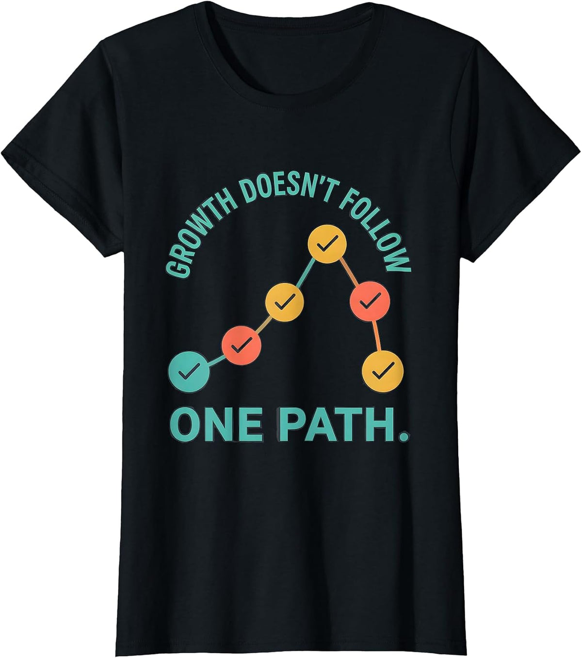 Growth Doesn't Follow One Path Special Education Teacher T-Shirt - Black