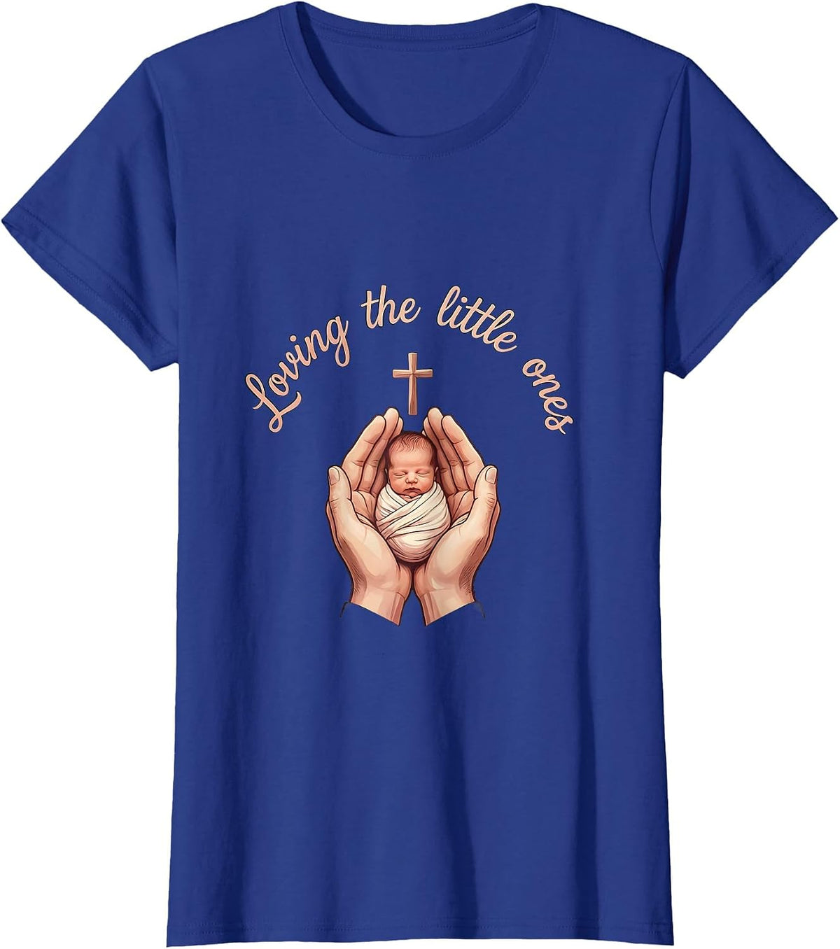 Women's NICU Nurse Loving the Little Ones Design T-Shirt - Royal Blue