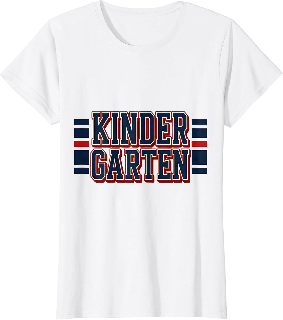 Women's Kindergarten Retro Grade-Level Teacher Back To School T-Shirt - White