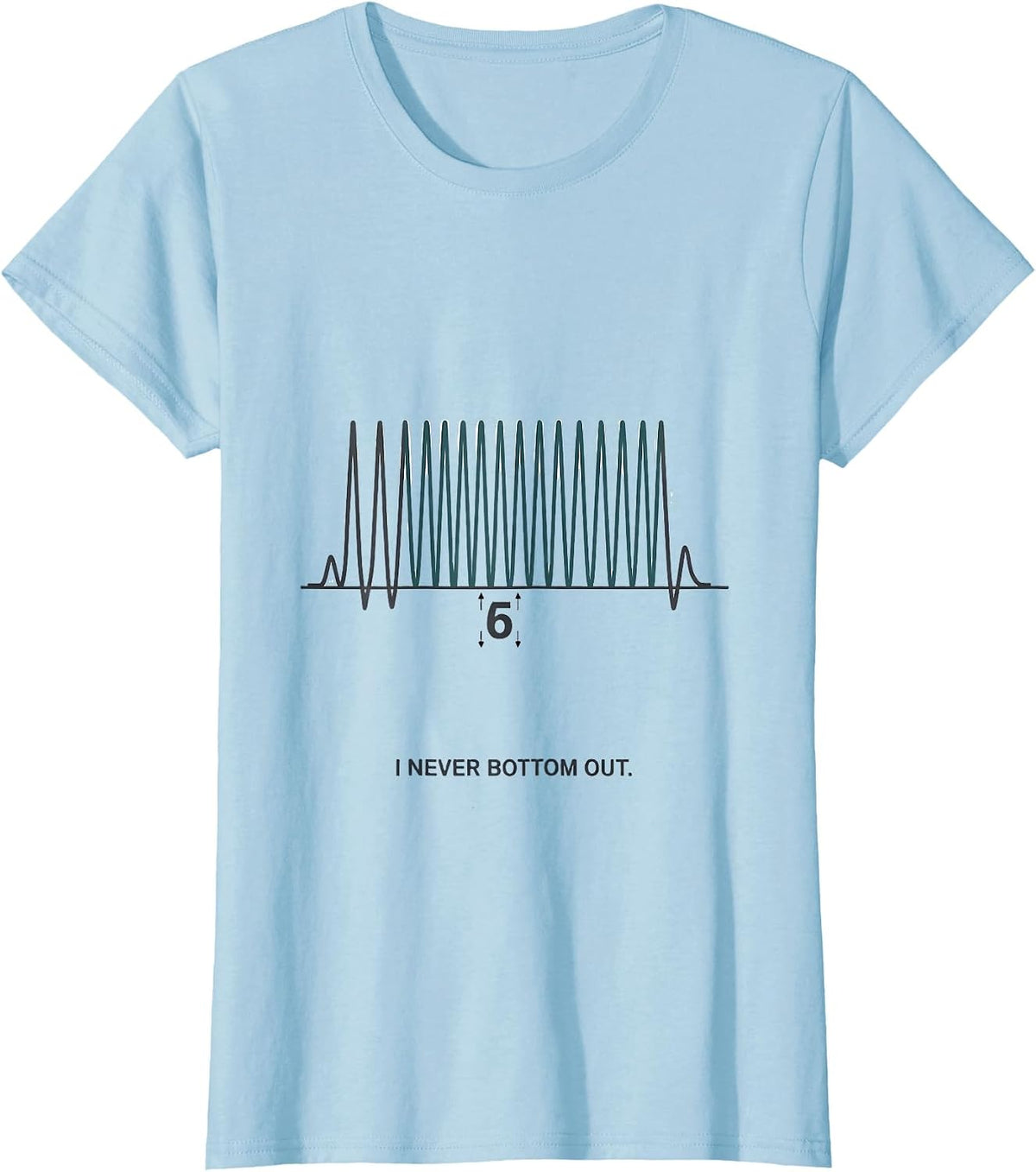 I Never Bottom Out Funny Respiratory Therapist RT Graduation T-Shirt - Baby Blue