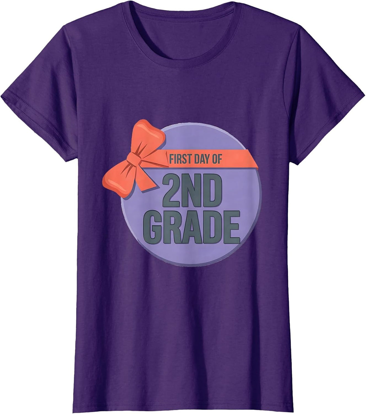 Women's First Day Of 2nd Grade Coquette Bow Back To School Girly T-Shirt - Purple