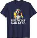 Cute Mens Boys Dog Lover Sunglasses Best Bernedoodle Dad T-Shirt - Navy Blue