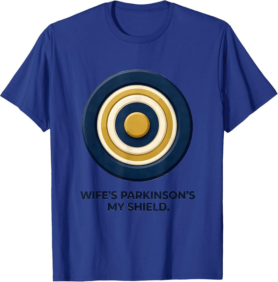 Wife's Parkinson's My Shield Parkinson's Awareness Warrior T-Shirt - Royal Blue