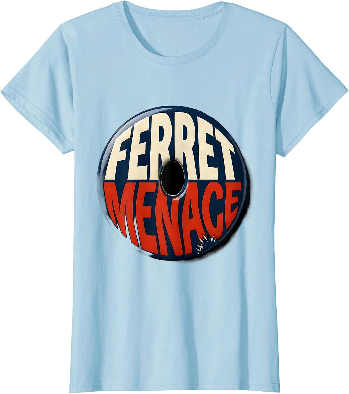 Women's Ferret Menace Funny Ferret Lover Gift Kids T-Shirt - Baby Blue