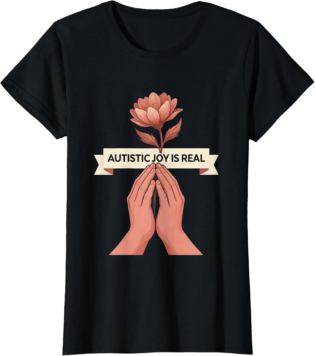 Autistic Joy Is Real Autism Awareness Design T-Shirt - Black
