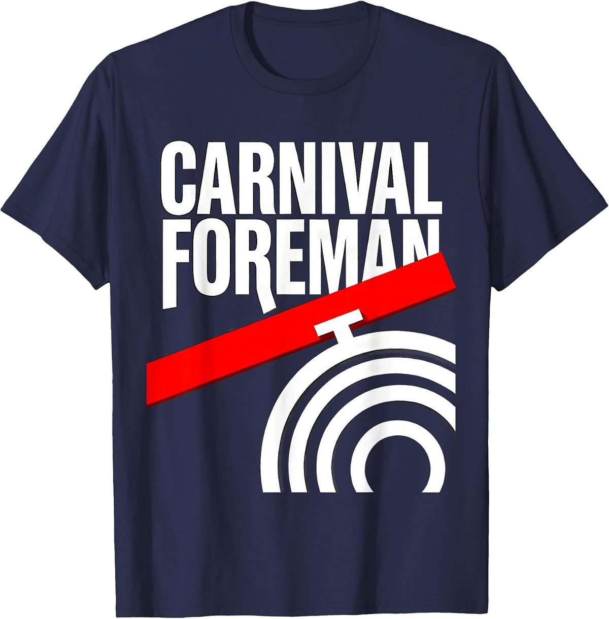 Men's Carnival Foreman Brutalist Graphic Circus Staff Costume T-Shirt - Navy Blue