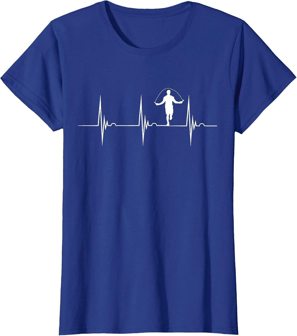 Rope Jumping Heartbeat EKG Pulse Jump Rope Skipping T-Shirt - Royal Blue