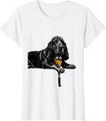 Women's Basset Hound Sprawled Funny Dog Lover Gift T-Shirt - White