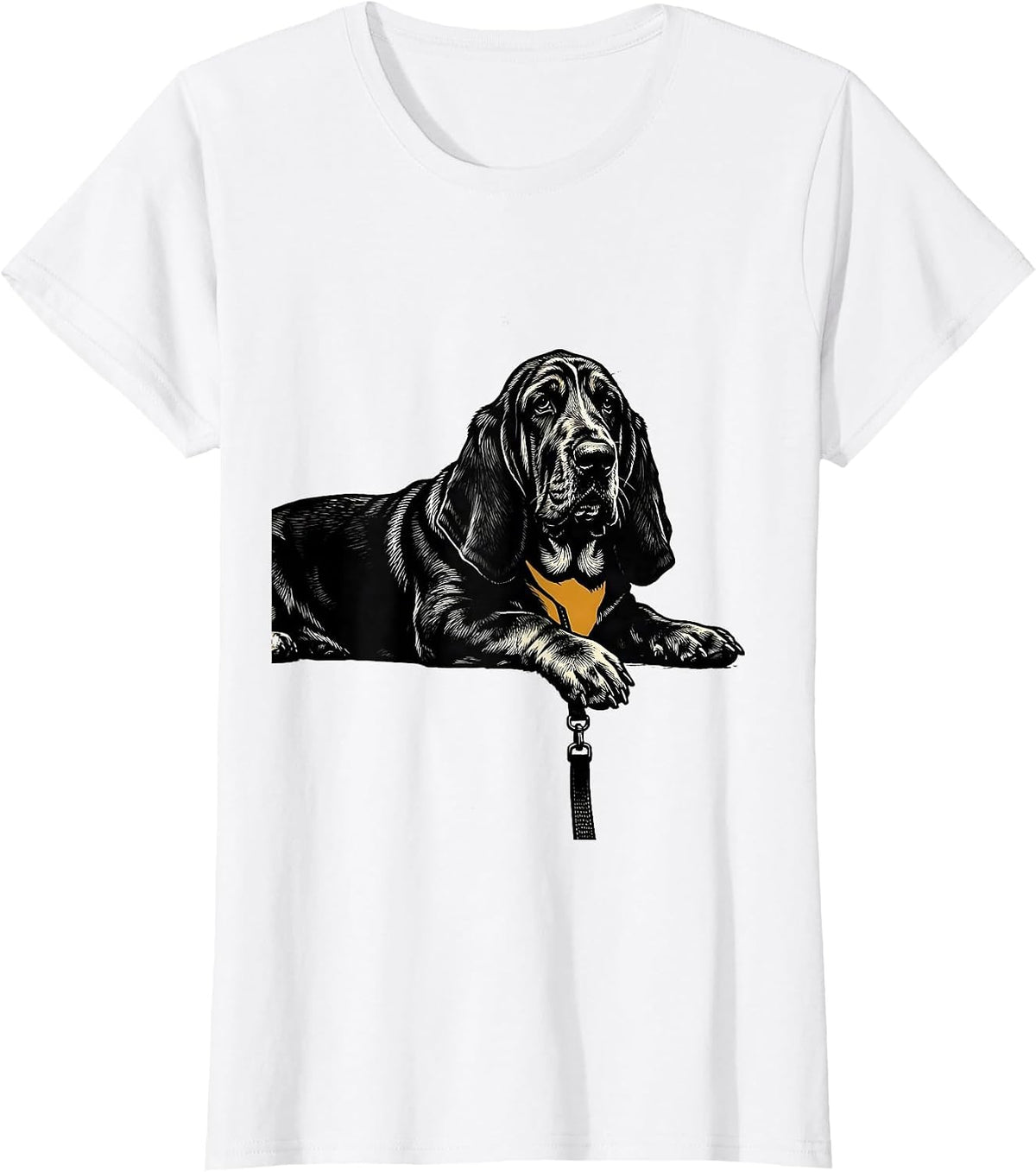Women's Basset Hound Sprawled Funny Dog Lover Gift T-Shirt - White