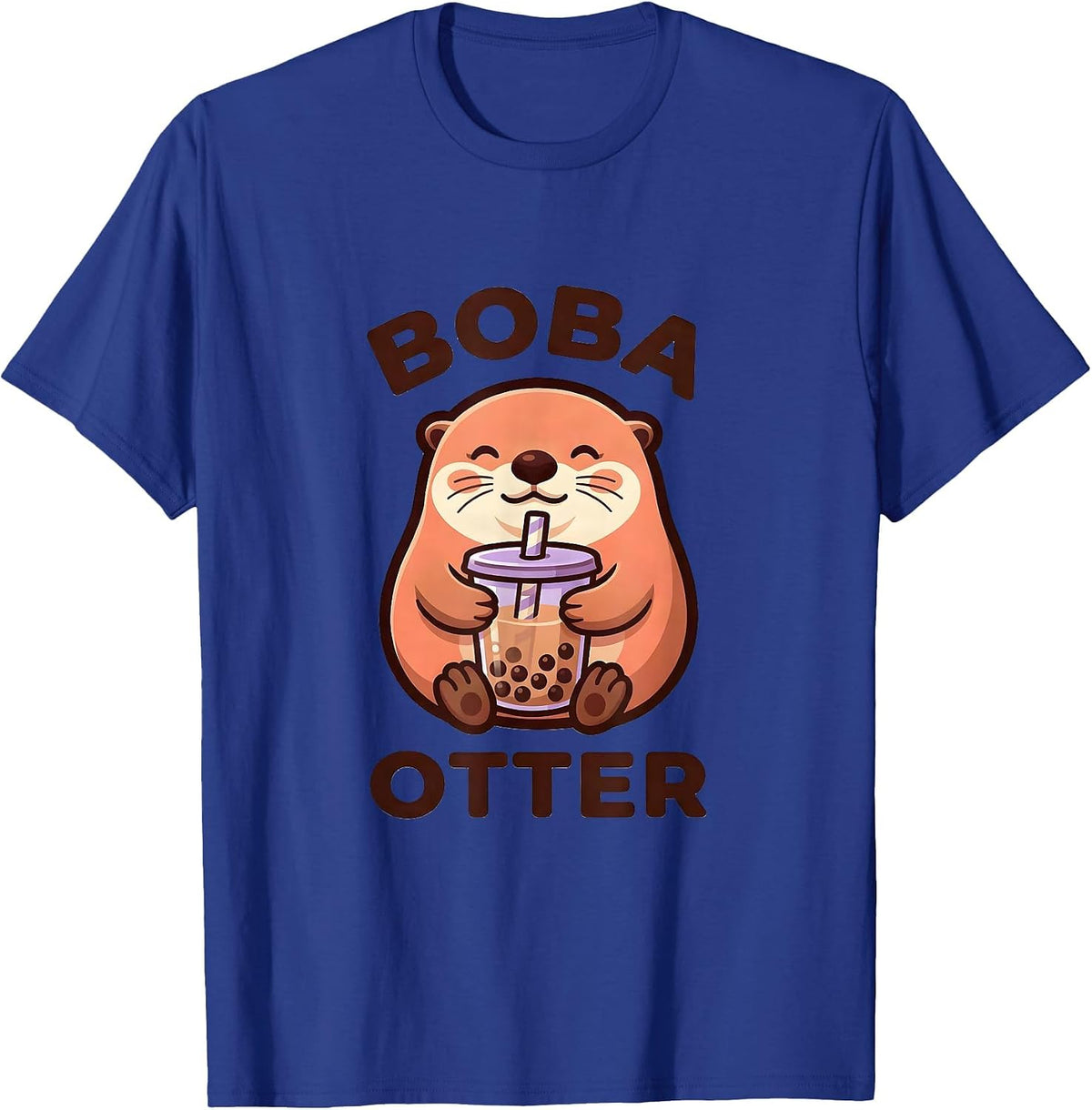 Boba Otter Cute Kawaii Animal Boba Tea Lover Gift T-Shirt - Royal Blue