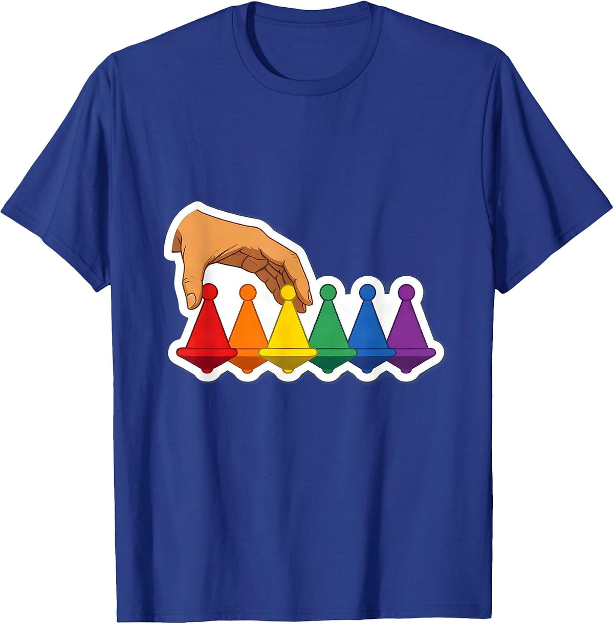 Autism Awareness Spinning Tops Arrangement Art T-Shirt - Royal Blue