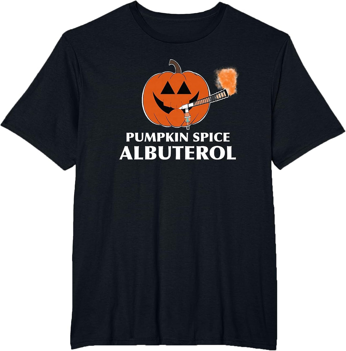 Respiratory Therapist Pumpkin Spice Albuterol Treatment T-Shirt - Black