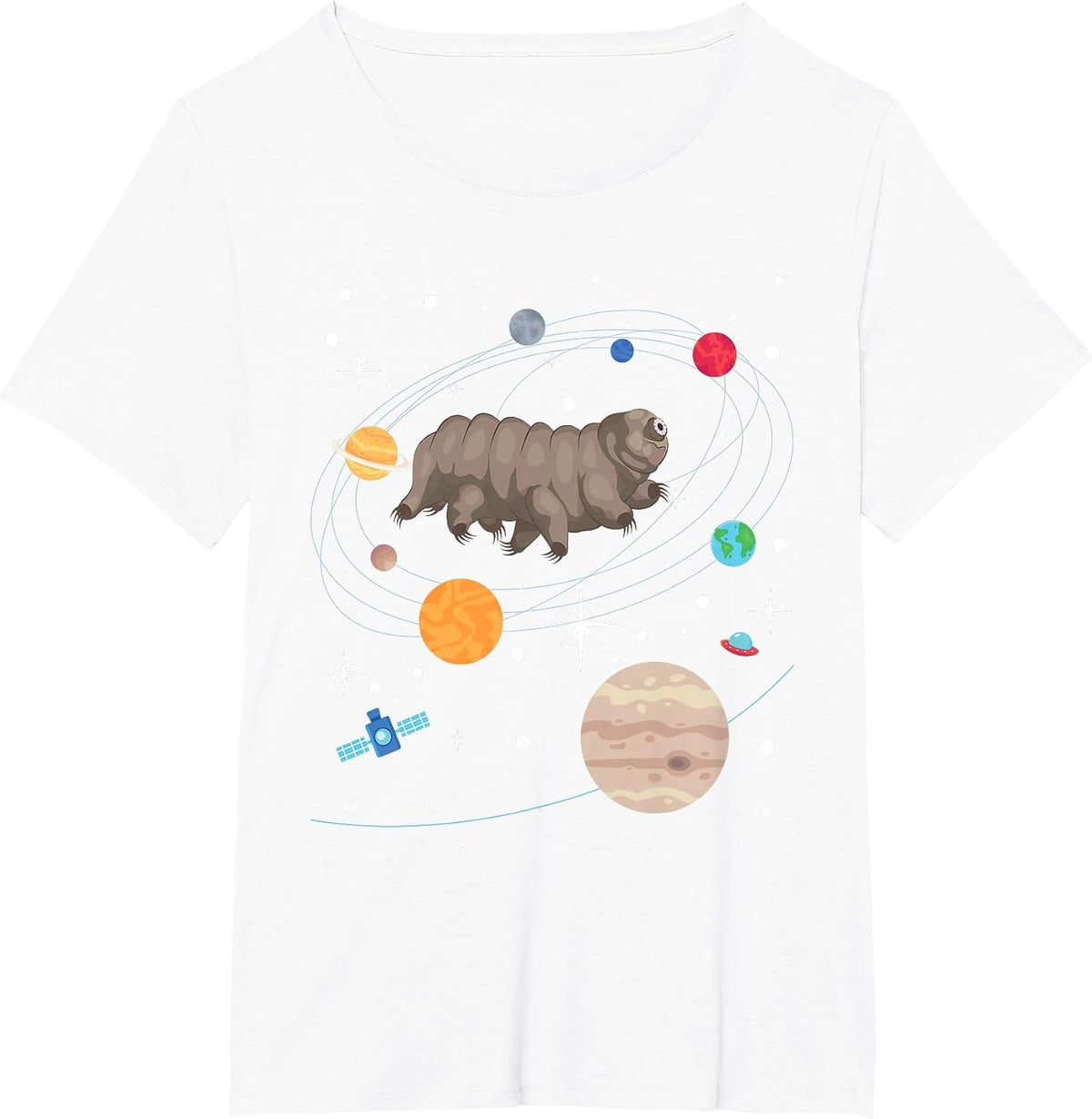 Tardigrade in Space - Water Bear Microbiology Moss Piglet T-Shirt - White