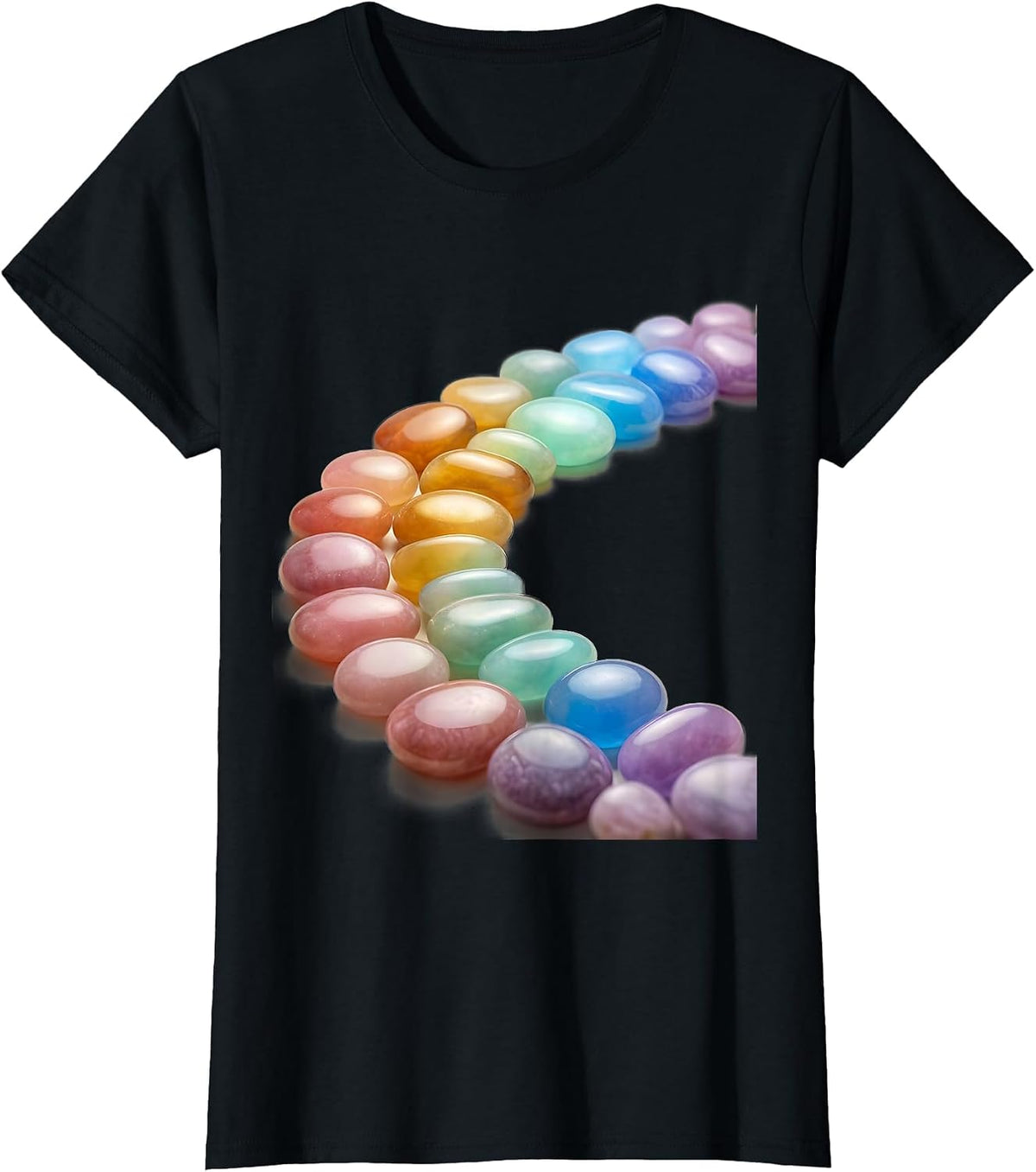 Women's Autism Awareness Stone Pattern Graphic Design T-Shirt - Black