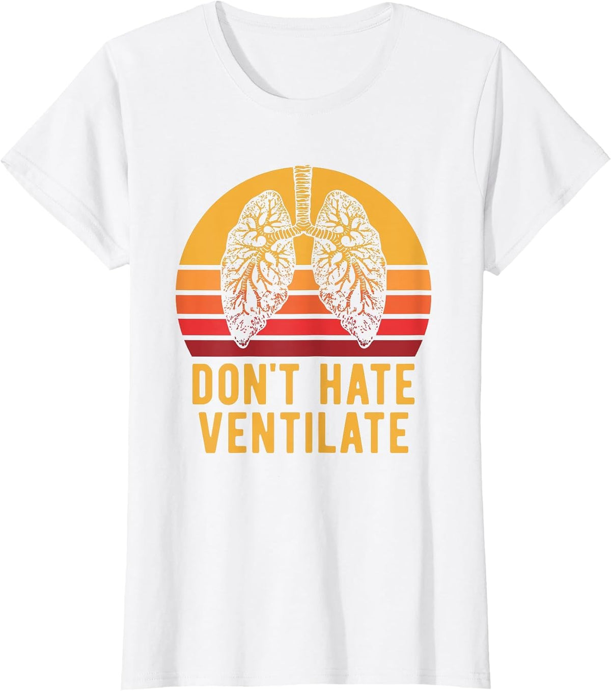 Retro Lungs Pulmonary Rehab Ventilate Respiratory Therapist T-Shirt - White