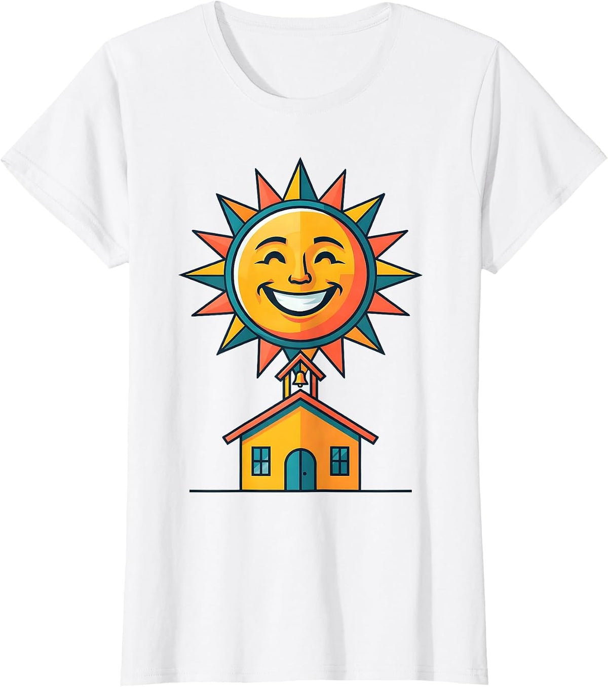 Kindergarten Teacher Schoolhouse Sunshine Design T-Shirt - White