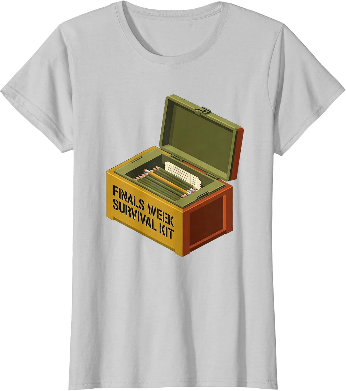 Finals Week Survival Kit Funny College Student Gift T-Shirt - Silver Grey