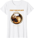 Women's Ferrets Make Me Happy Humans Make My Head Hurt Funny T-Shirt - White