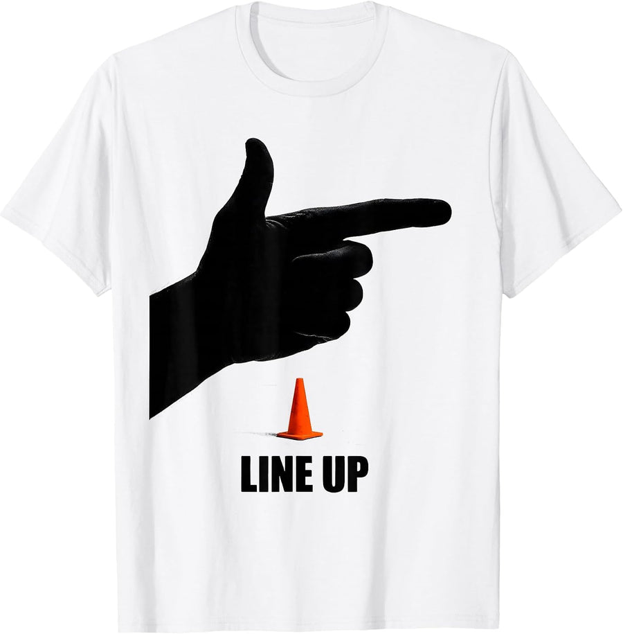 Men's Line Up Brutalist PE Teacher Gym Class Back To School T-Shirt - White