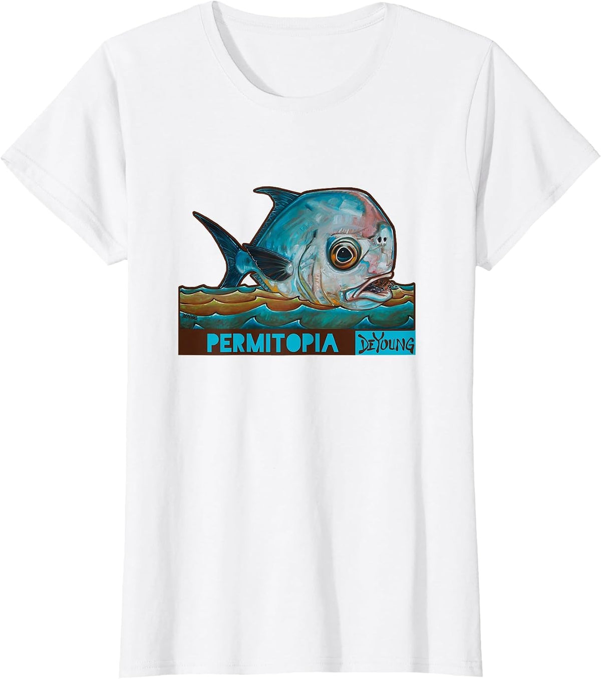Permitopia Permit Fly Fishing Novelty T-Shirt Derek Deyoung T-Shirt - White