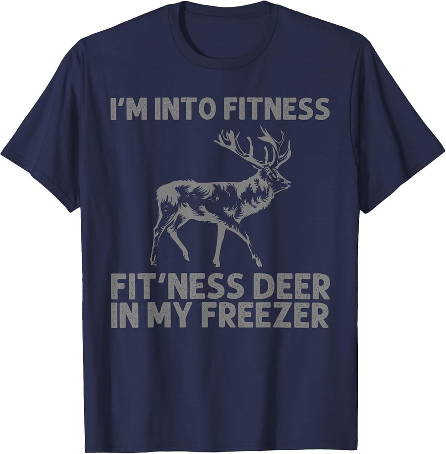 Deer Hunting Art for Men Women Wildlife Hunter Deer Hunting T-Shirt - Navy Blue