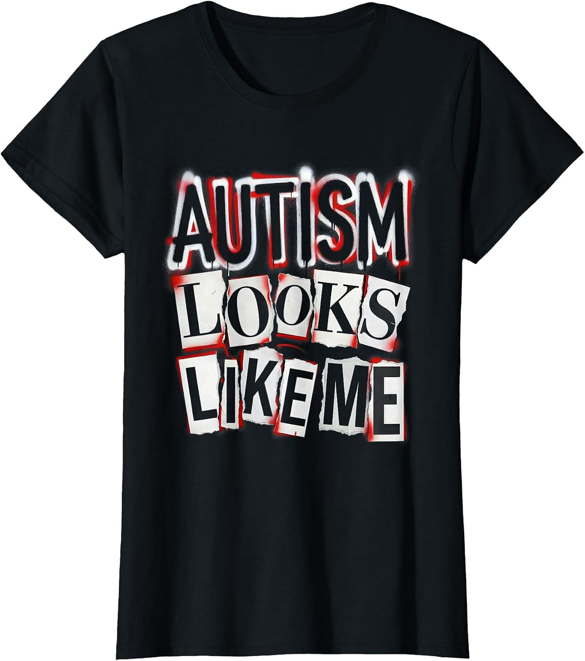 Autism Looks Like Me Awareness Design T-Shirt - Black