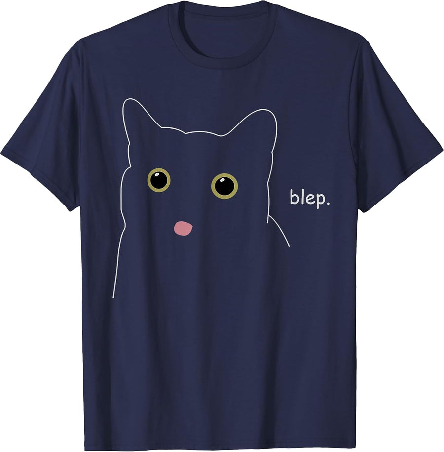 Cat Blep T-Shirt - Navy Blue