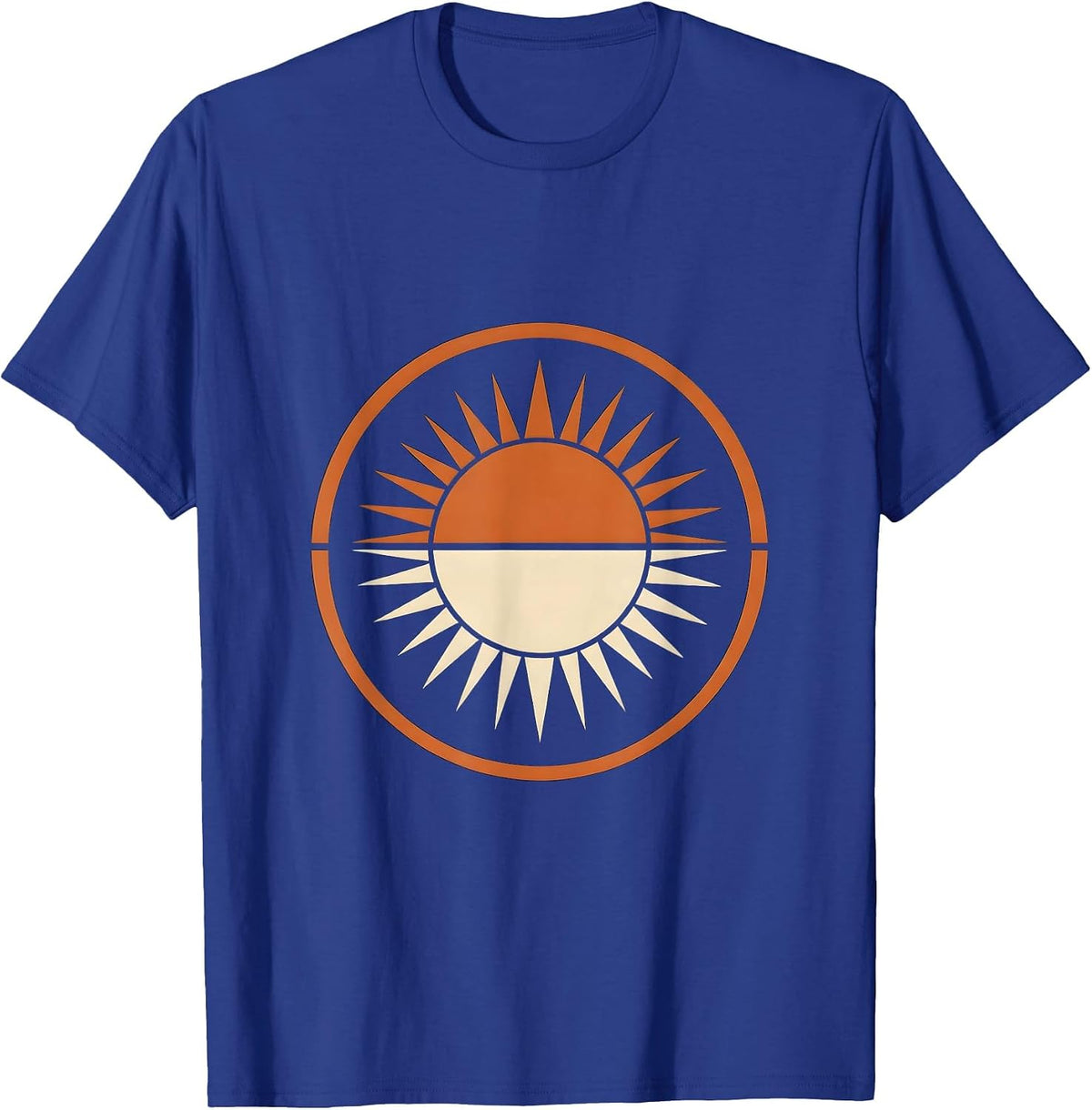 Men's Dual Horizon Twin Suns Rising Graphic Tee T-Shirt - Royal Blue