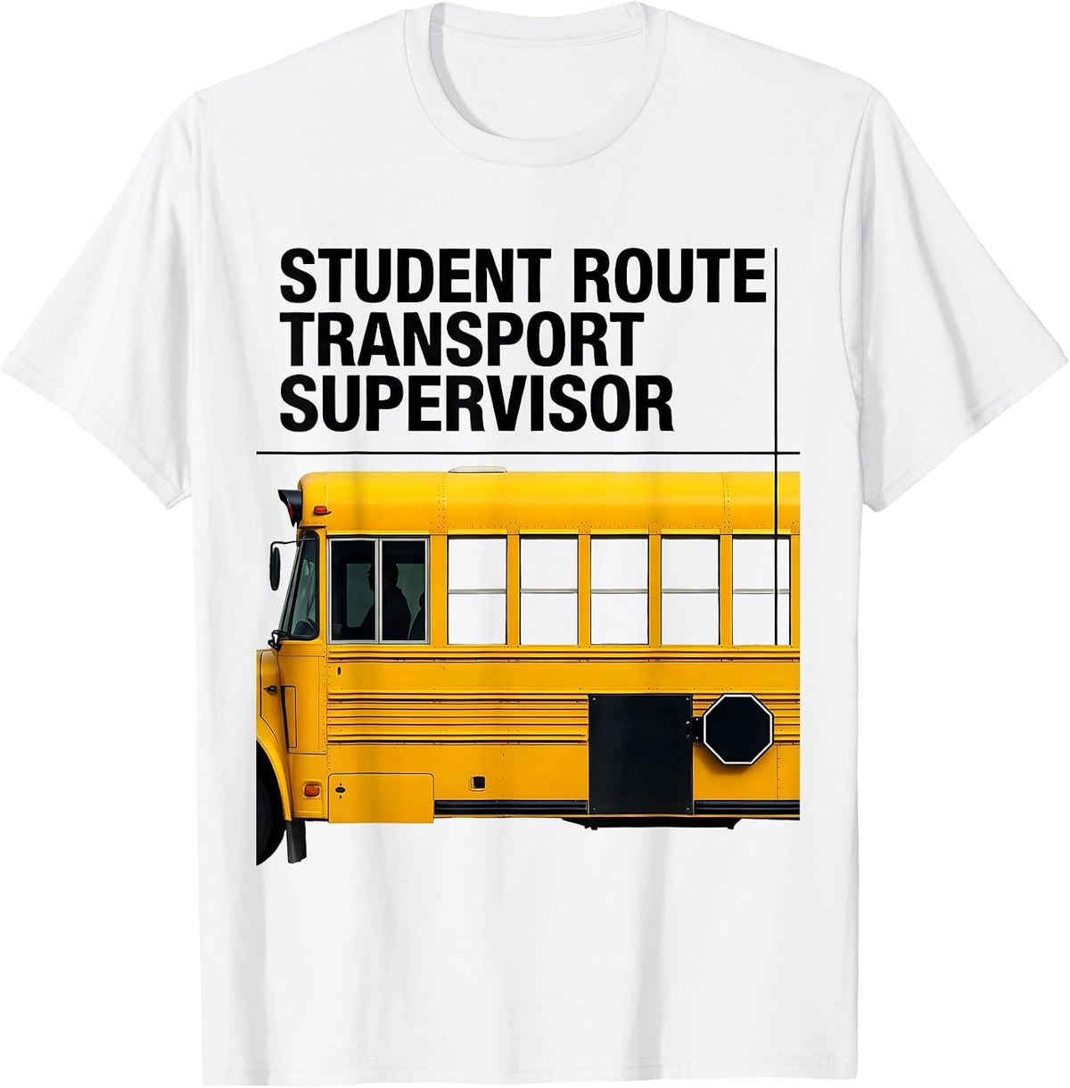 Men's Student Route Transport Supervisor Funny School Bus Driver T-Shirt - White