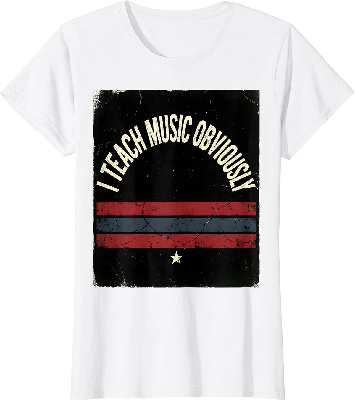 I Teach Music Obviously Music Teacher Design T-Shirt - White