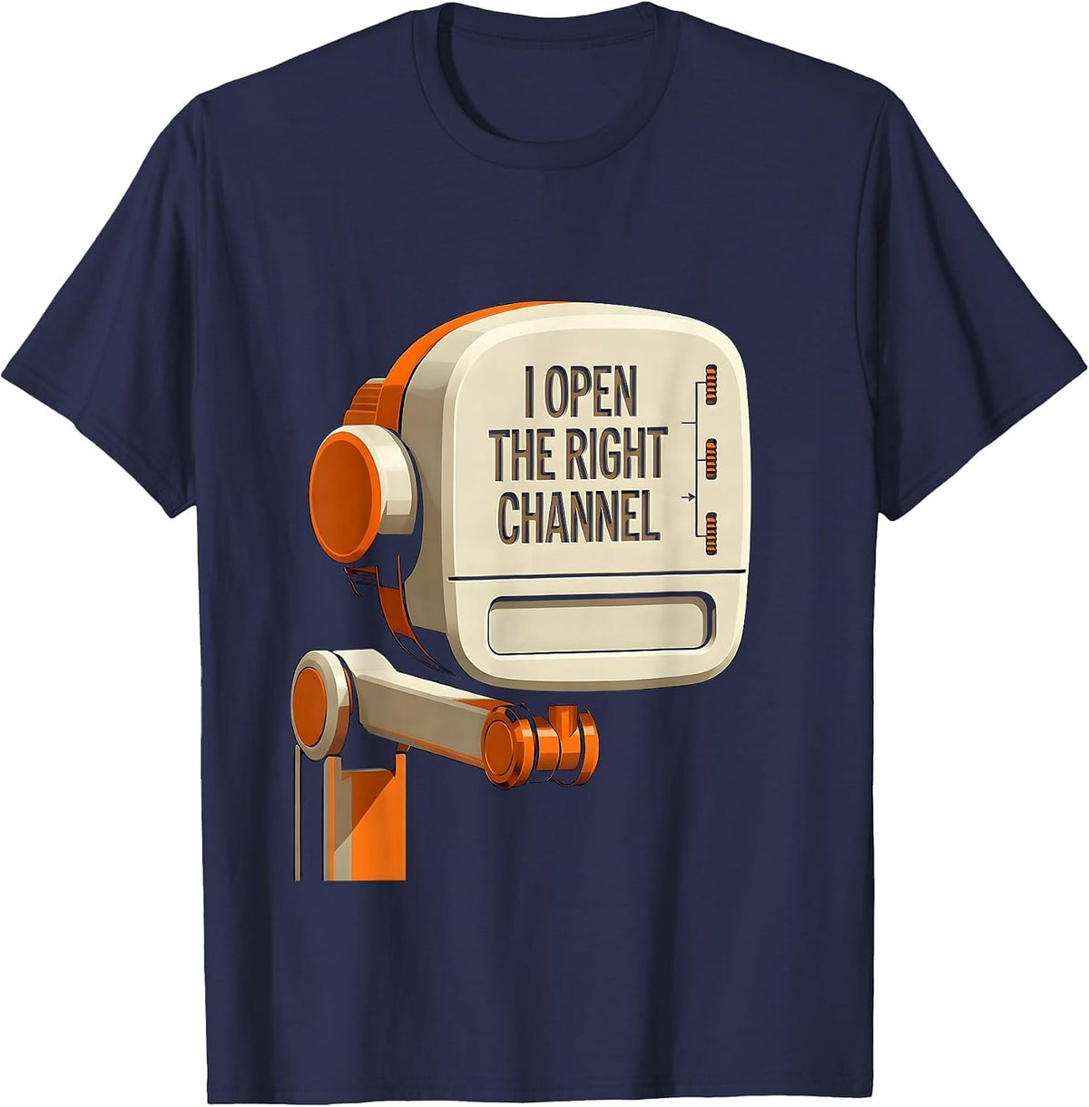Men's I Open The Right Channel Funny Special Education Teacher T-Shirt - Navy Blue