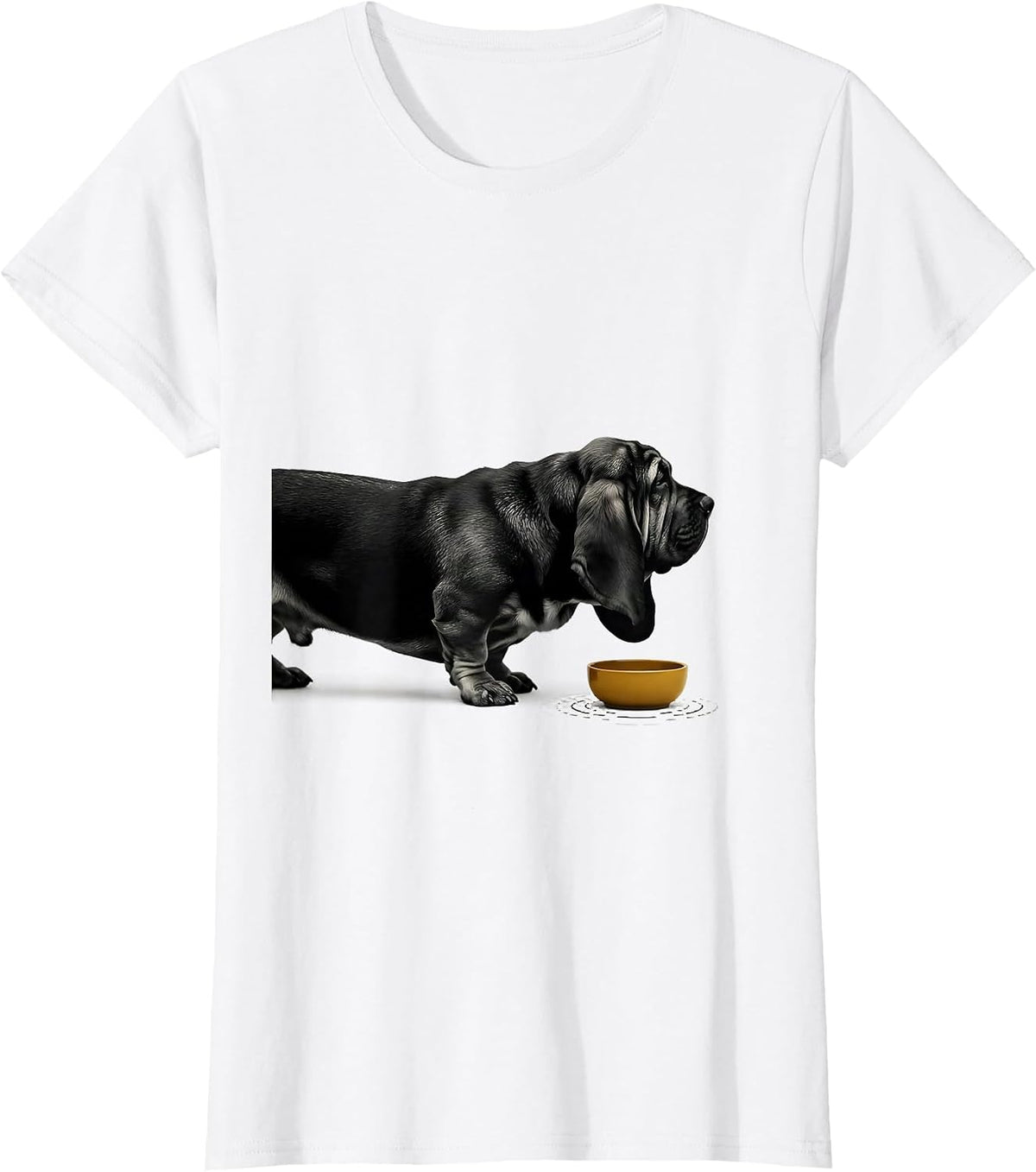 Basset Hound Long Ear Water Ripple Funny Dog Lover T-Shirt - White