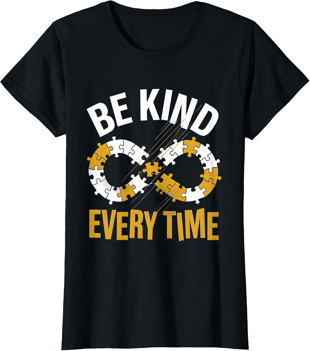 Be Kind Every Time Autism Awareness Design T-Shirt - Black