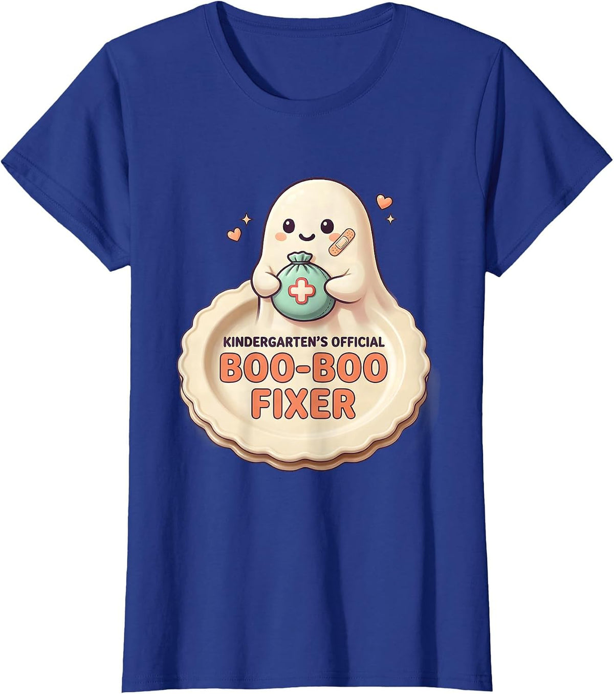 Women's Kindergarten's Official Boo-Boo Fixer Cute Kawaii Halloween T-Shirt - Royal Blue