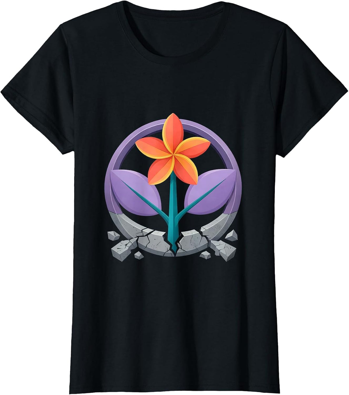 Autism Awareness Seedling Bloom Growth Art T-Shirt - Black