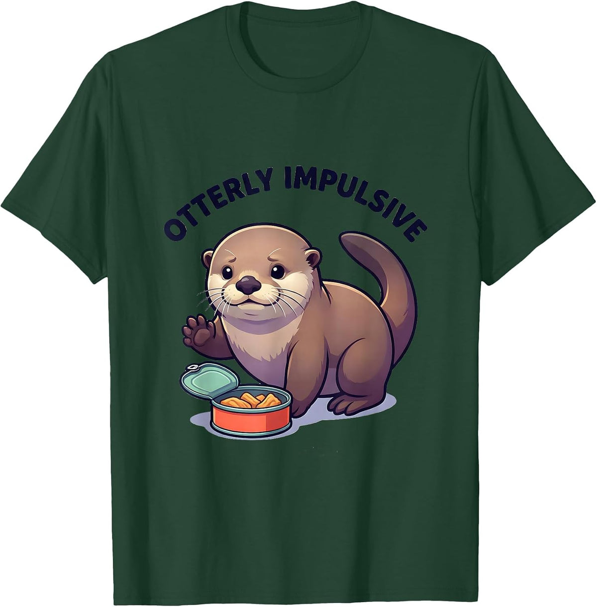 Otterly Impulsive Cute Kawaii Otter Lover Gift T-Shirt - Dark Green